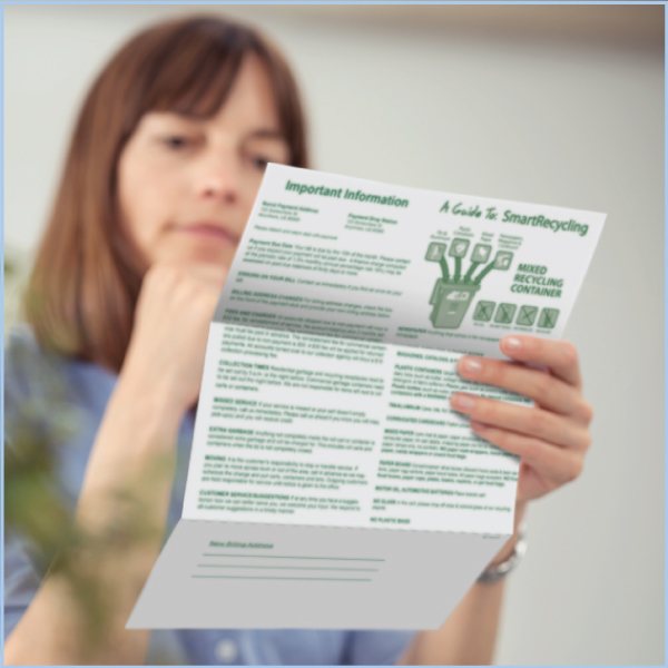 A customer reading a bill